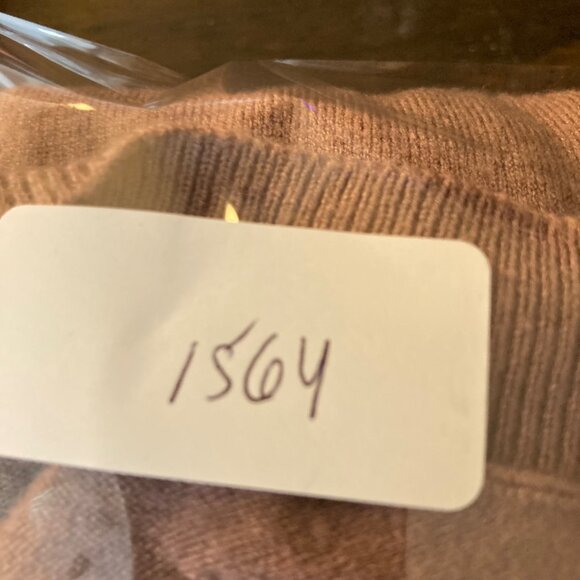 Womens Arach & Cloz V Neck Textured Sweater Mocha Mousse Brown L Viscose Polyest - Picture 10 of 10